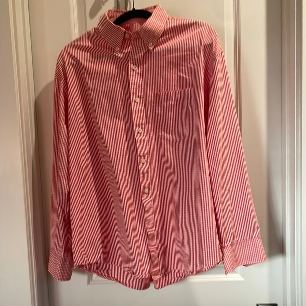 Izod orange and White Casual Button Down Shirt